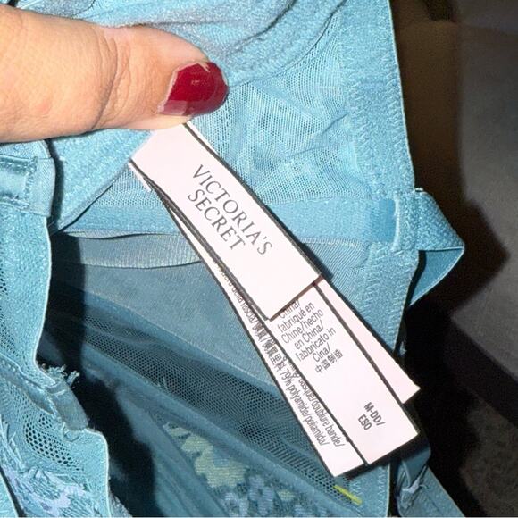 VICTORIAS SECRET Turquoise Lace Up festival wear boned corset M DD - Picture 2 of 3
